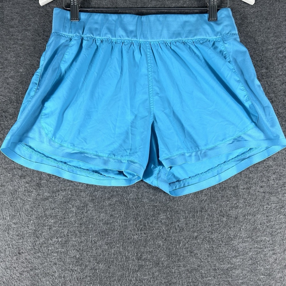 Athleta Stellar Running Shorts Blue Womens Medium Gym Workout Running Lounge